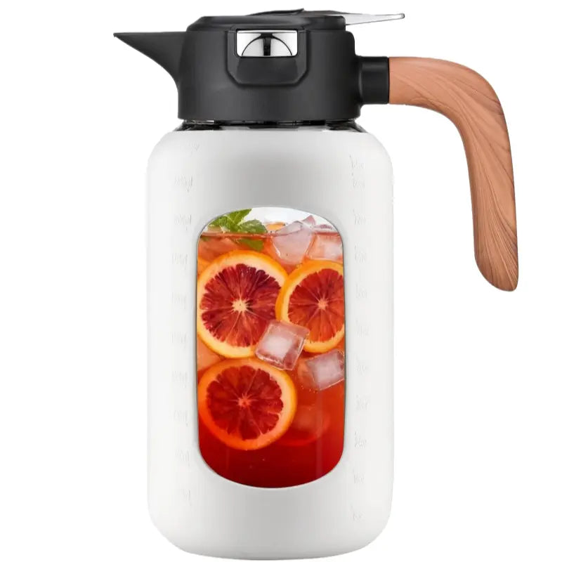 【Olivego】84Oz Borosilicate Glass Pitcher with Lid and Handle, Large Iced Tea & Lemonade Jug for Cold Brew, Juice & Summer Drinks