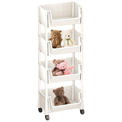 #Multifunctional Multi-Layer Plastic Storage Cartwith Wheels, Layered Shelf Organizer for Bedroom Bathroom Living Room, Adjustablestanding Shelf Suction Cup Sponge Holder for Kitchen Sink Semiannual Sale 2025 Easy Install Kit Glove Clip Cas Oz Sce