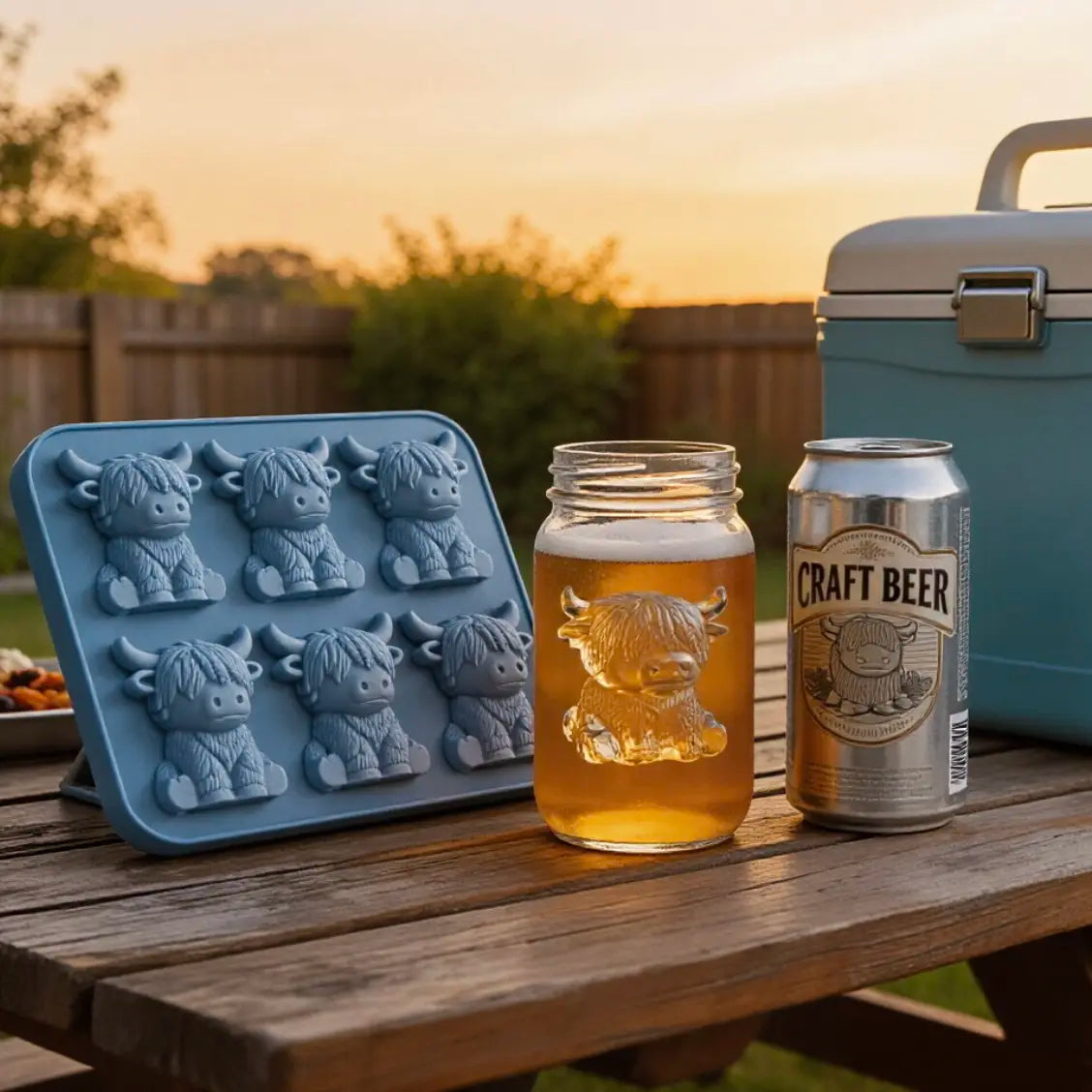 Mini Highland Cow Ice Cube Mold - 3D Cute Silicone Ice Cube Trays Perfect for Whiskey Cocktails Parties & Gift Giving