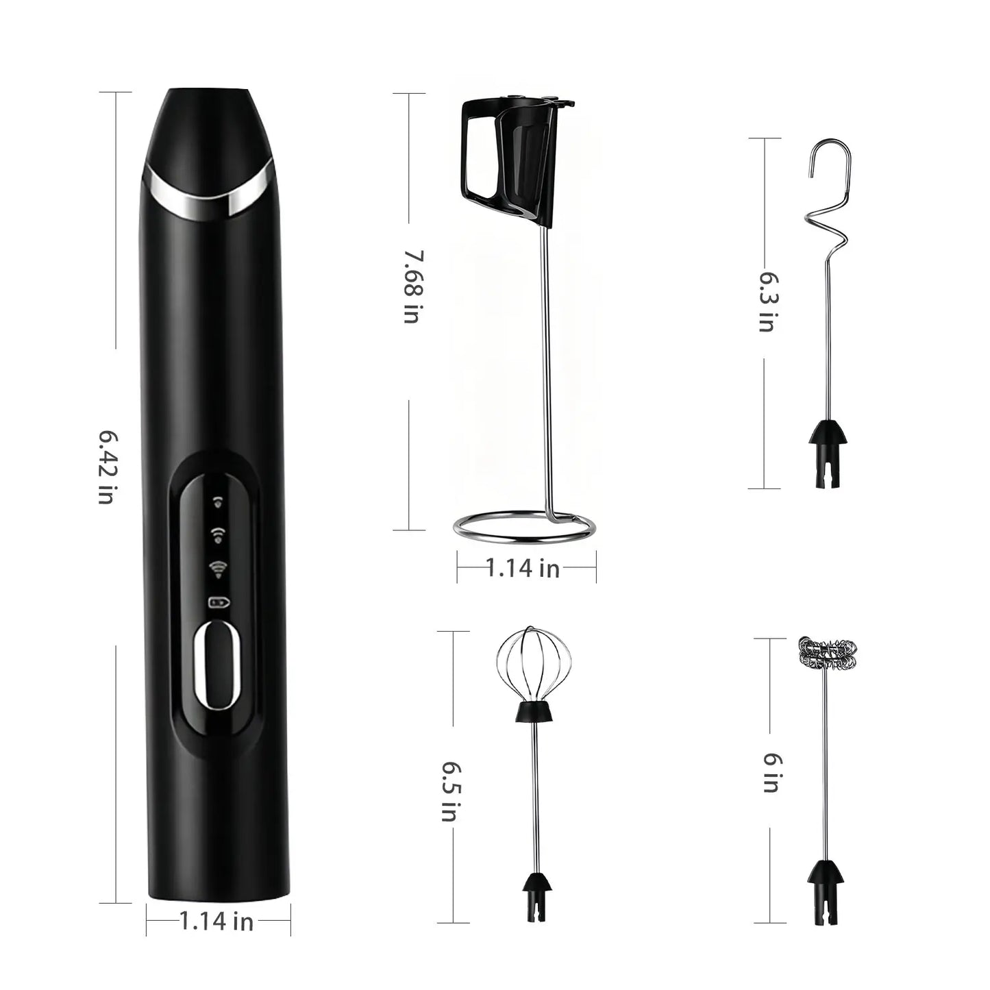 Summervibes 2026 Upgraded Rechargeable Milk Frother Handheld with 3 Heads 3 Speeds, Electric Coffee Mixer & Drink Foamer, Stainless Steel Whisk for Cappuccino, Latte, Cream Maker, Hot Chocolate, Egg Beater, Portable Kitchen Milk Bubbler Toolmothersdaygift