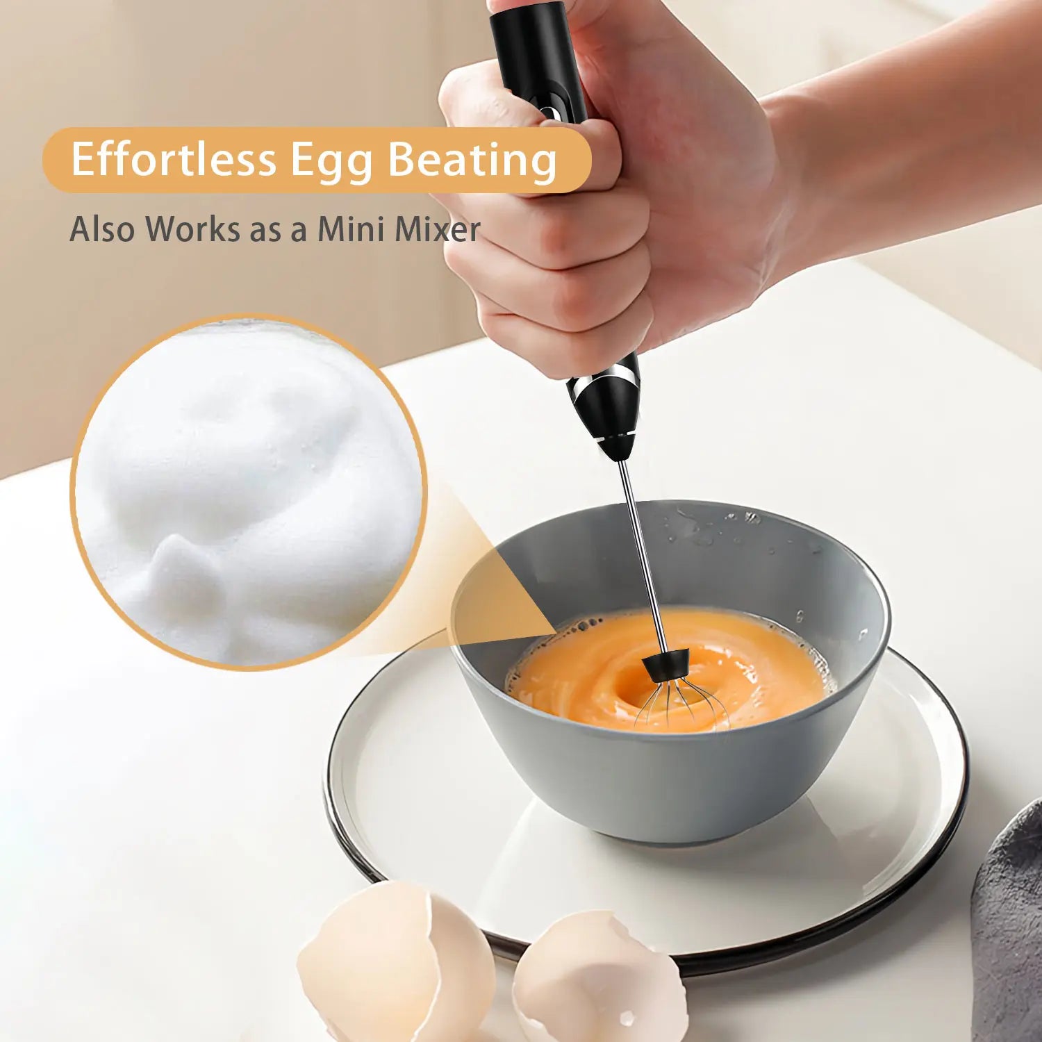 Summervibes 2026 Upgraded Rechargeable Milk Frother Handheld with 3 Heads 3 Speeds, Electric Coffee Mixer & Drink Foamer, Stainless Steel Whisk for Cappuccino, Latte, Cream Maker, Hot Chocolate, Egg Beater, Portable Kitchen Milk Bubbler Toolmothersdaygift