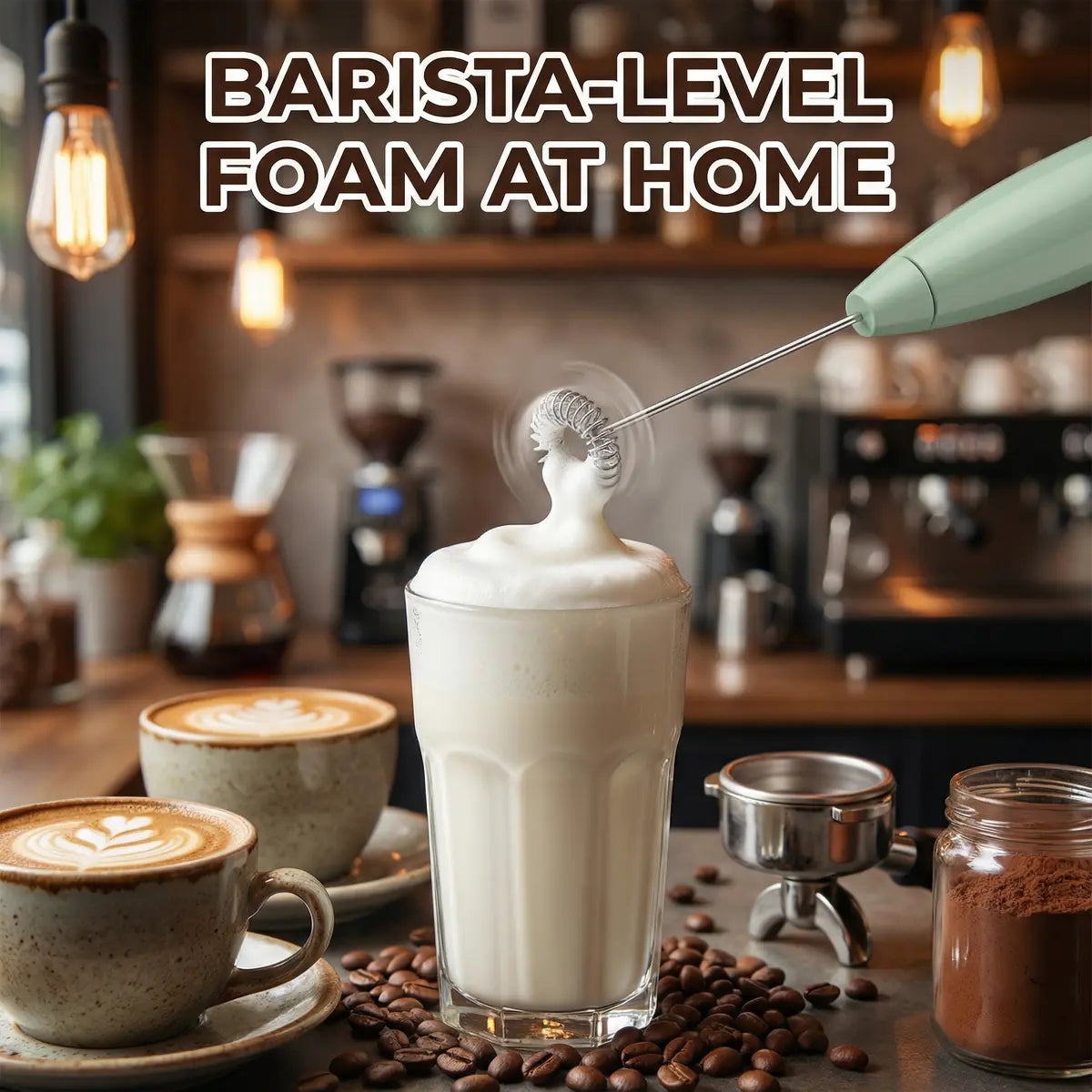 【Summervibes】Handheld Electric Coffee Frother with 3-Speed Settings Multi-Functional Drink Mixer for Juice Prebiotic Powders Lattes Cappuccinos Coffee Matcha & Eggs Lightweight Ergonomic Design