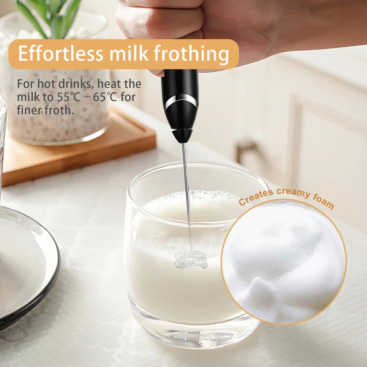Summervibes 2026 Upgraded Rechargeable Milk Frother Handheld with 3 Heads 3 Speeds, Electric Coffee Mixer & Drink Foamer, Stainless Steel Whisk for Cappuccino, Latte, Cream Maker, Hot Chocolate, Egg Beater, Portable Kitchen Milk Bubbler Toolmothersdaygift