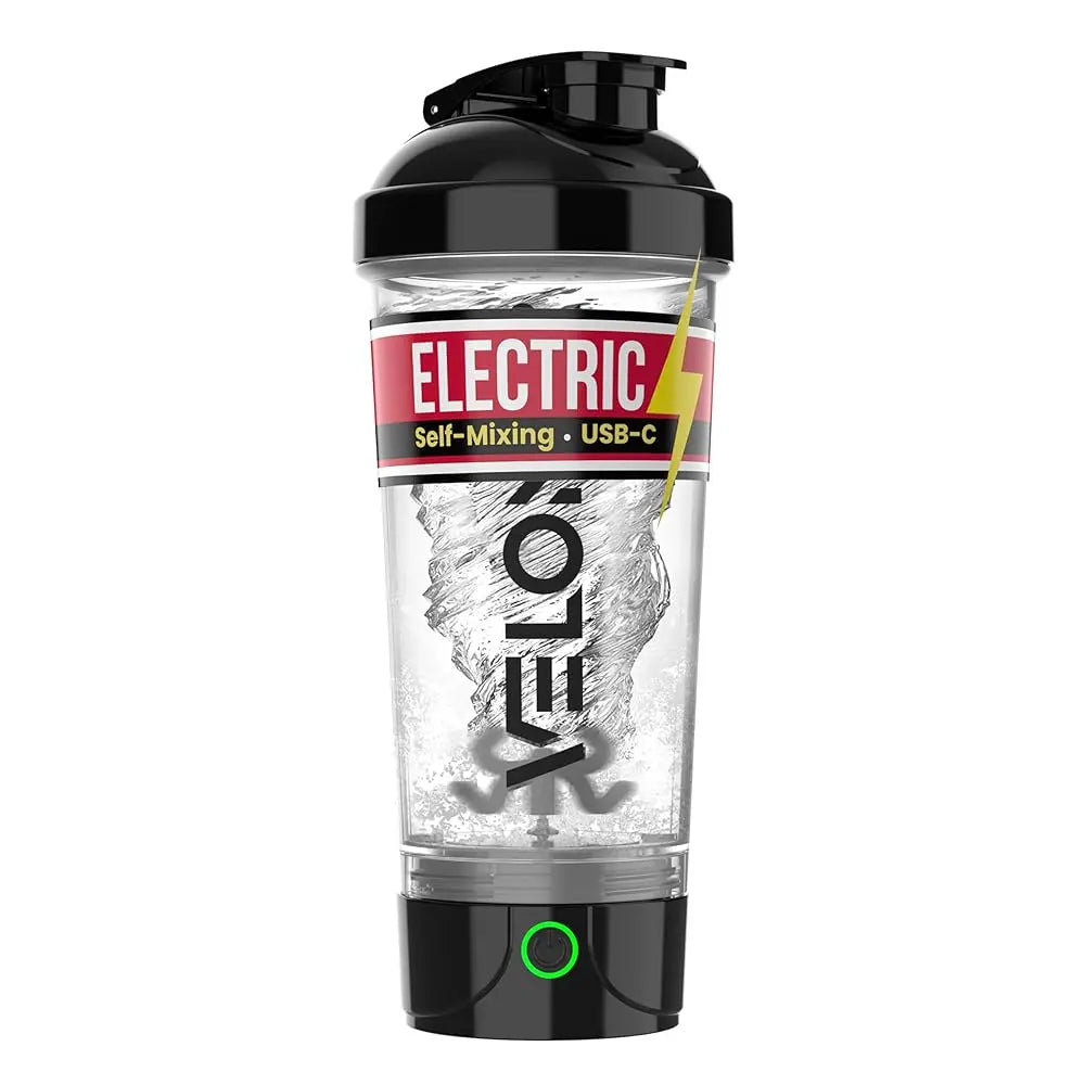 VELOMIX 24Oz Electric Protein Shake Mixer Bottle - USB-C Rechargeable, Leak-Proof Drink Mixer, 80 Mixes per Charge, 1-Touch Mix, Easy-Clean, Durable Bpa-Free PP/PE Plastic for Gym Stuff